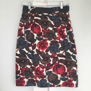 Boden Belted Floral Pencil Skirt. Size 4R.